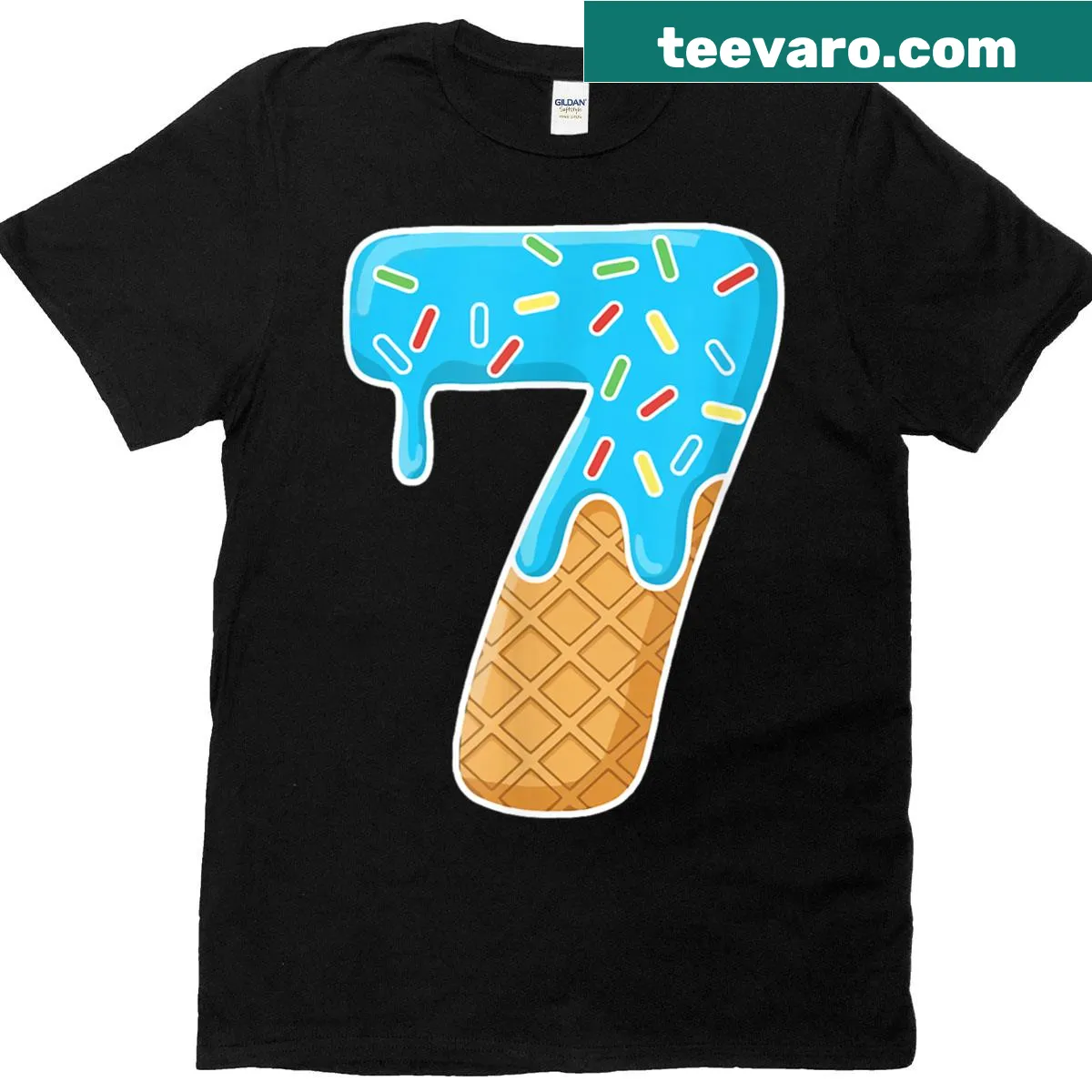 Couple t-shirt featuring funny ice cream drip design for Halloween — on a men's t-shirt