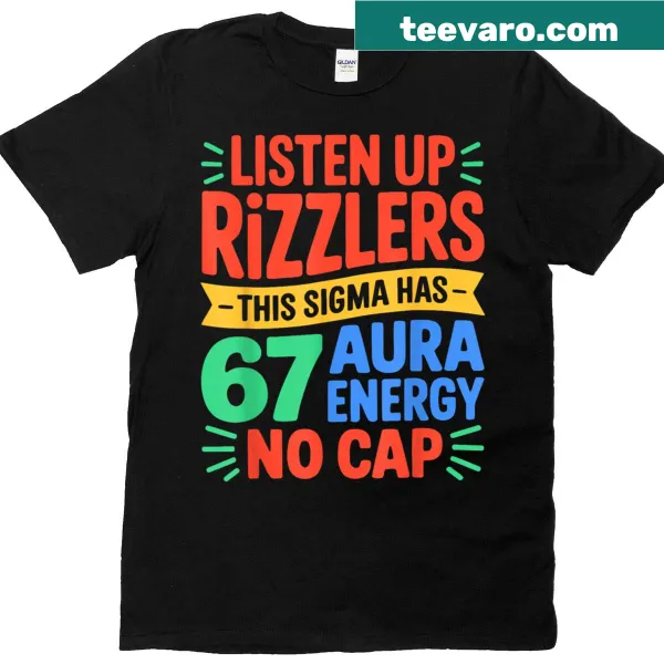 Trendy T-shirt featuring funny meme numbers 6 and 7