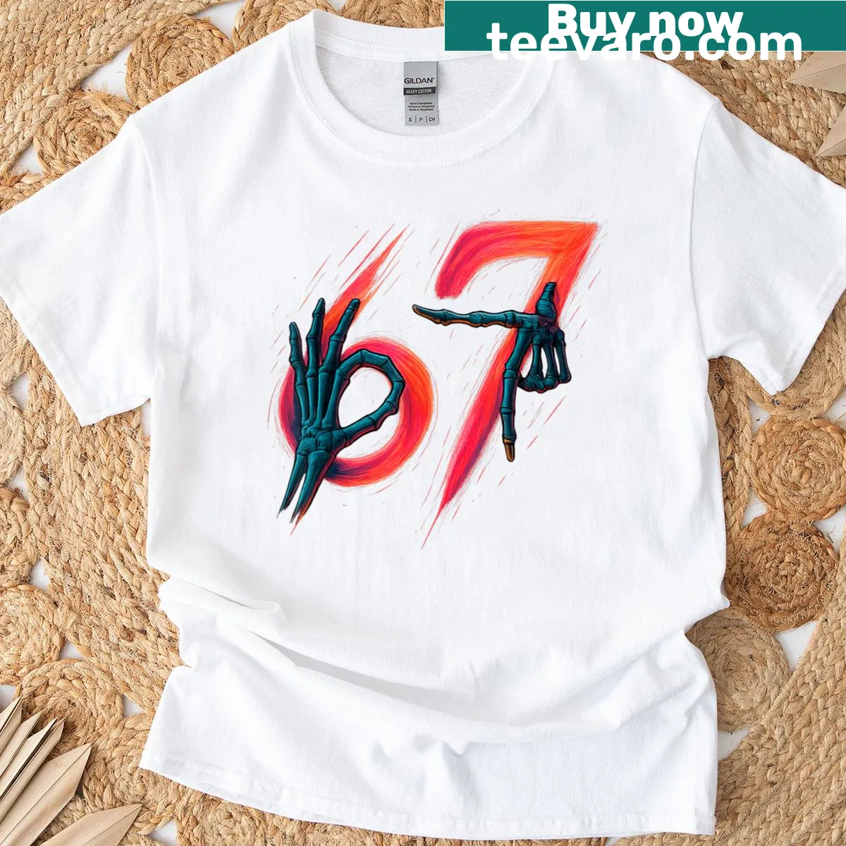 Trendy Halloween T-shirt with a skeleton graphic and humorous text — on a men's t-shirt