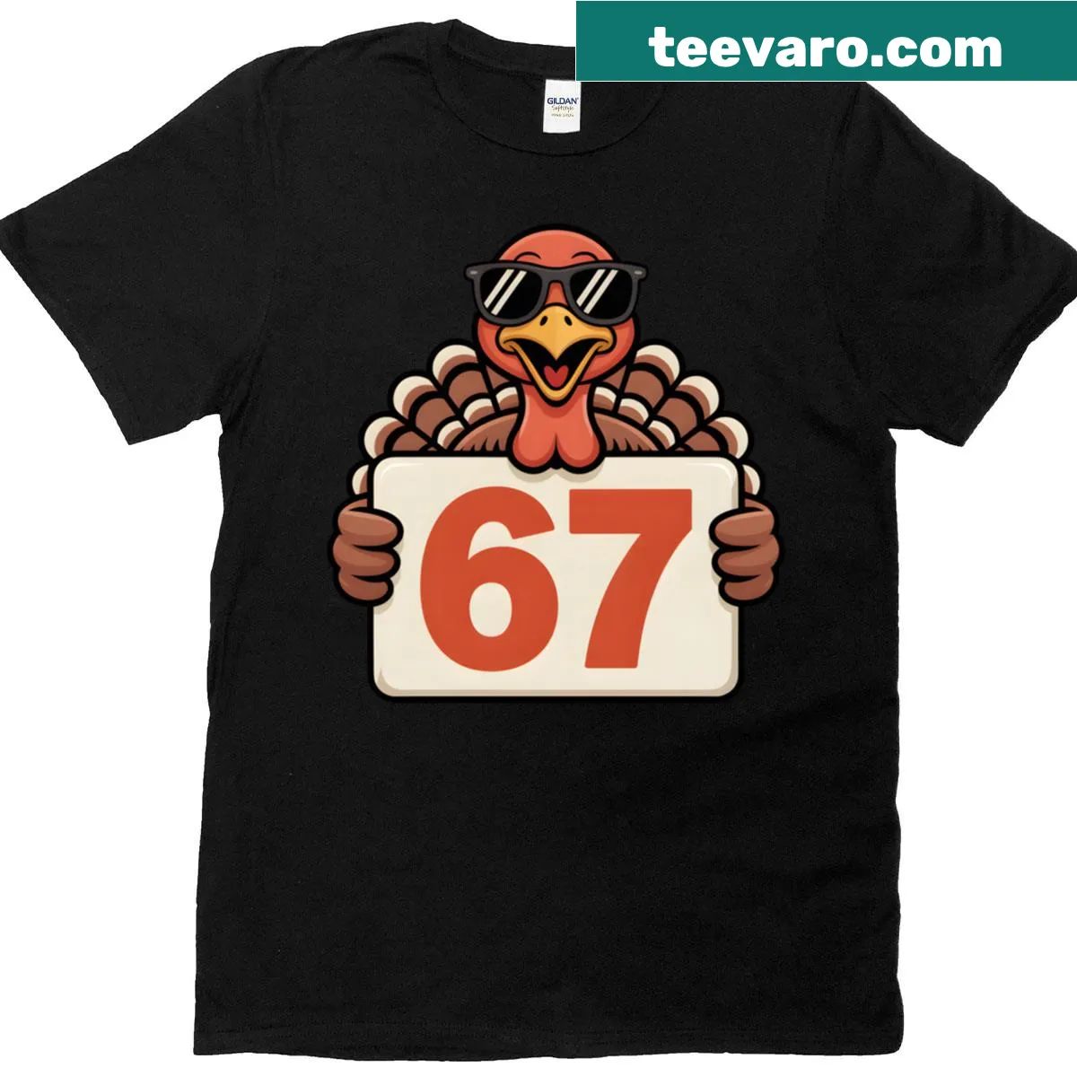 Thanksgiving turkey graphic t-shirt designed for middle school students — on a men's t-shirt