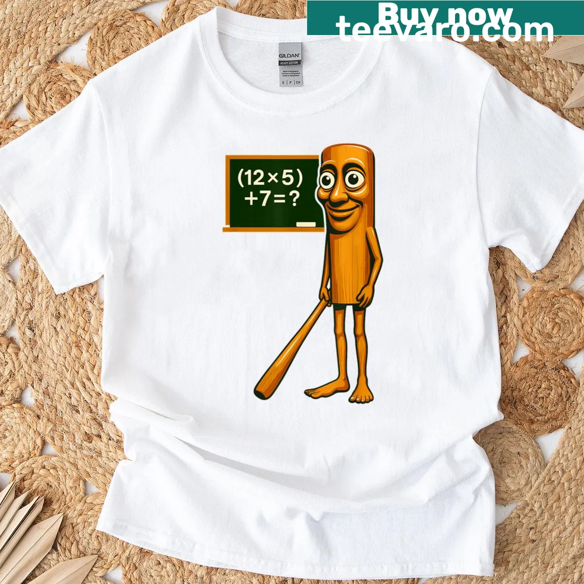 Funny Halloween T-shirt for teachers with meme and math graphic. — on a men's t-shirt