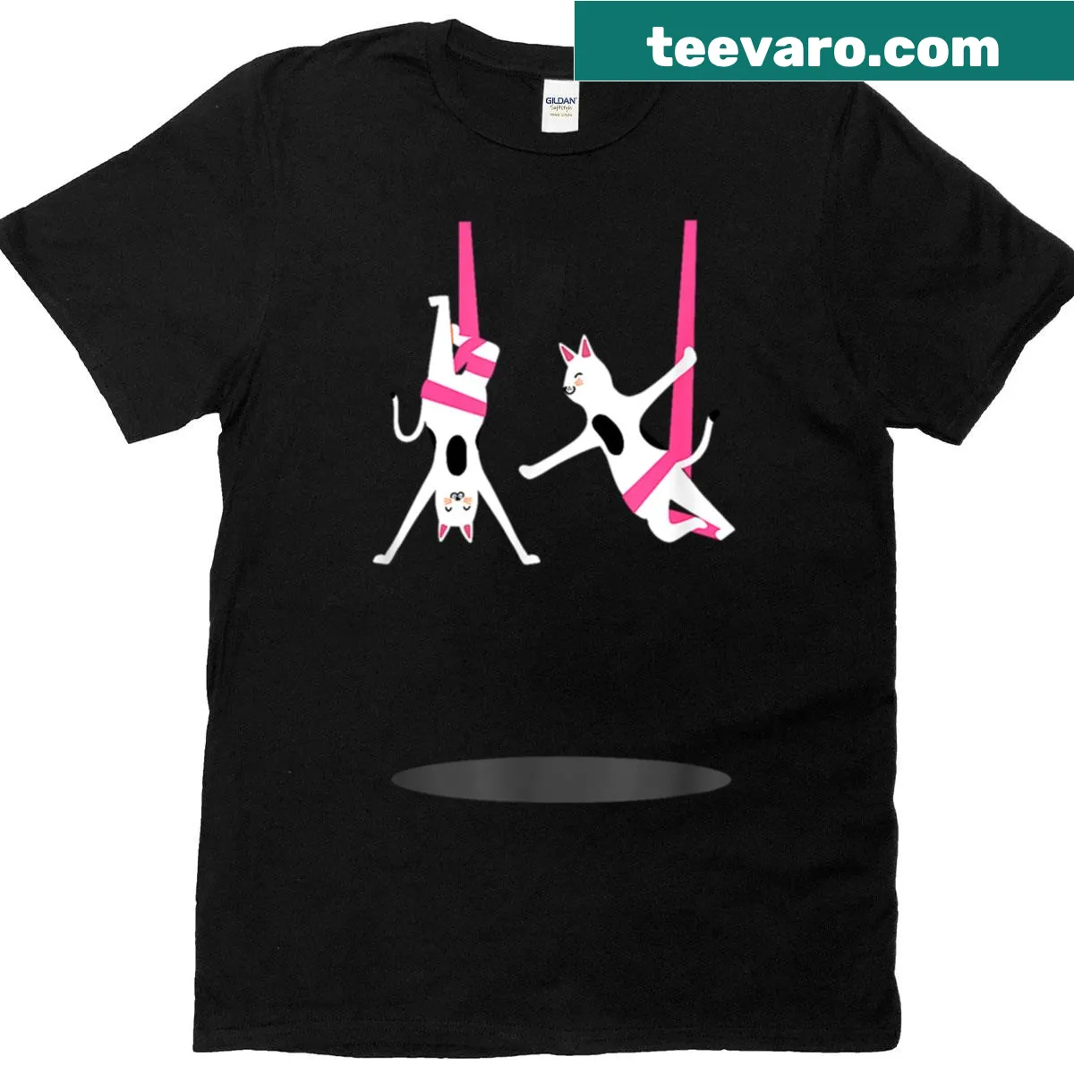 Aerial silks dancer graphic t-shirt for yoga and acrobatics — on a men's t-shirt