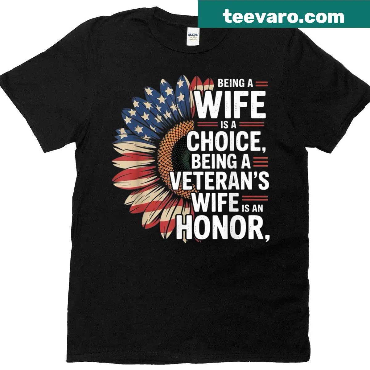 Proud T-shirt for veterans' wives with a heartfelt message — on a men's t-shirt