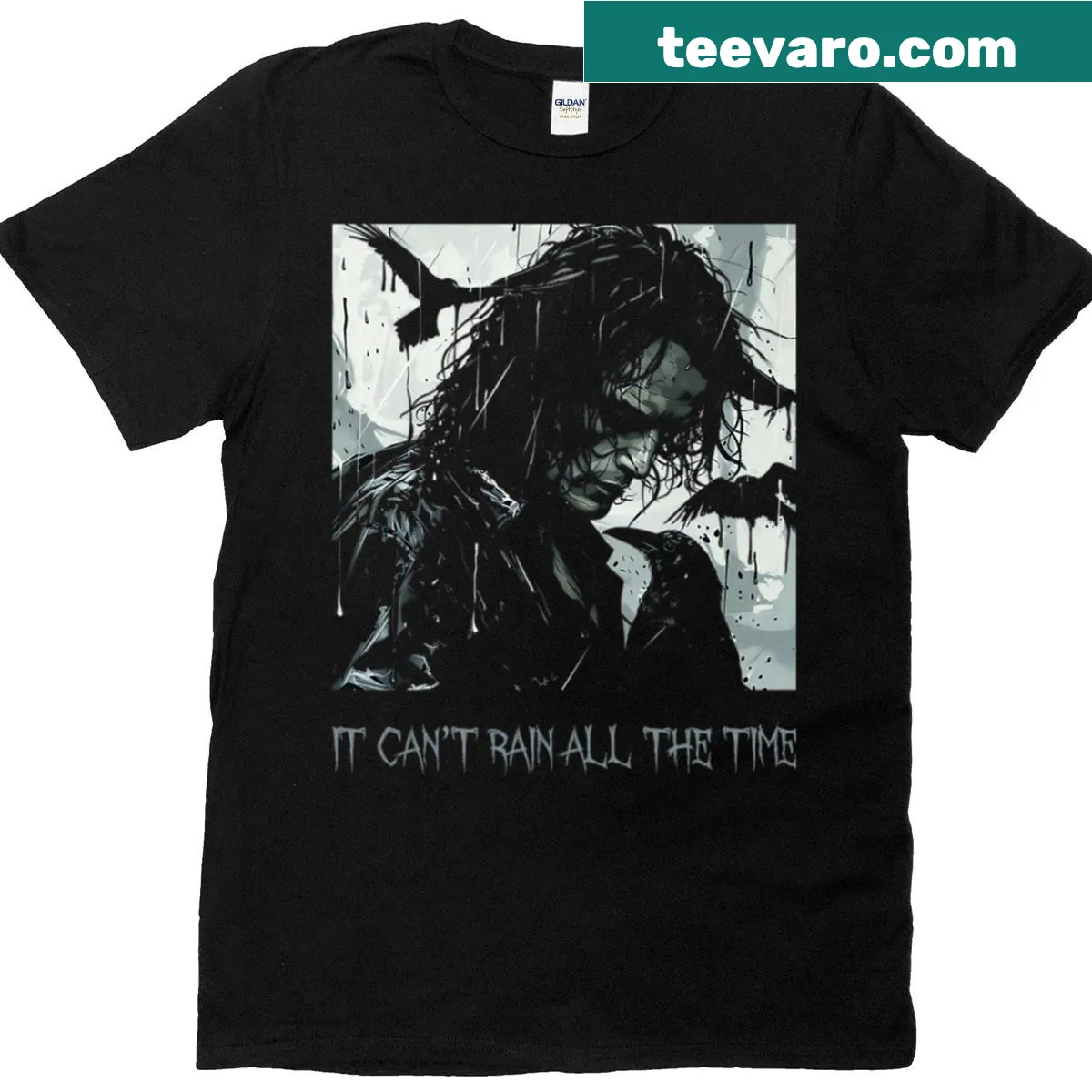 Vintage horror movie-themed T-shirt with humorous design — on a men's t-shirt