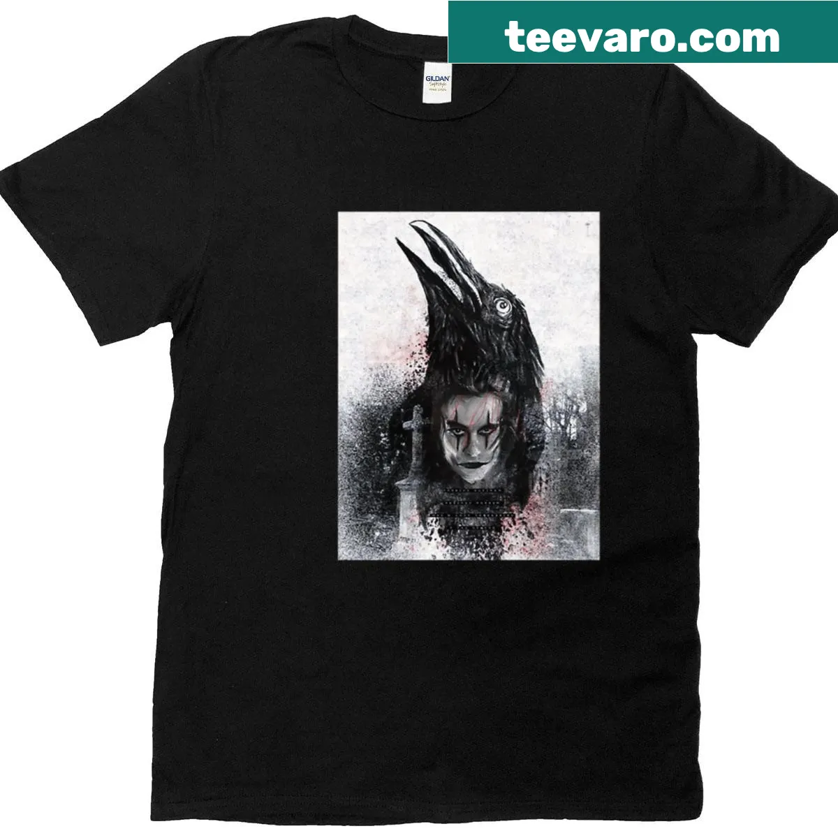 Vintage horror movie t-shirt featuring gothic and funny design — on a men's t-shirt