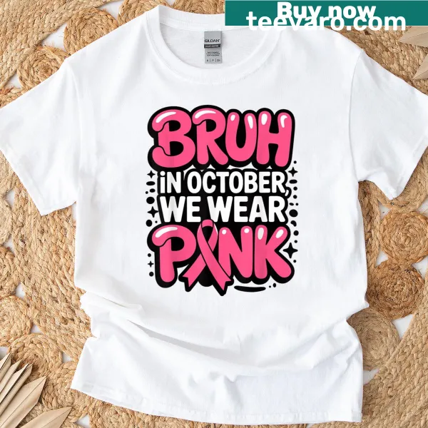 Toddler boys' shirt with humorous breast cancer awareness message.