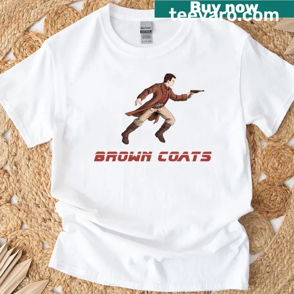 Typography T-shirt featuring 'Browncoats Or Bladerunners' text