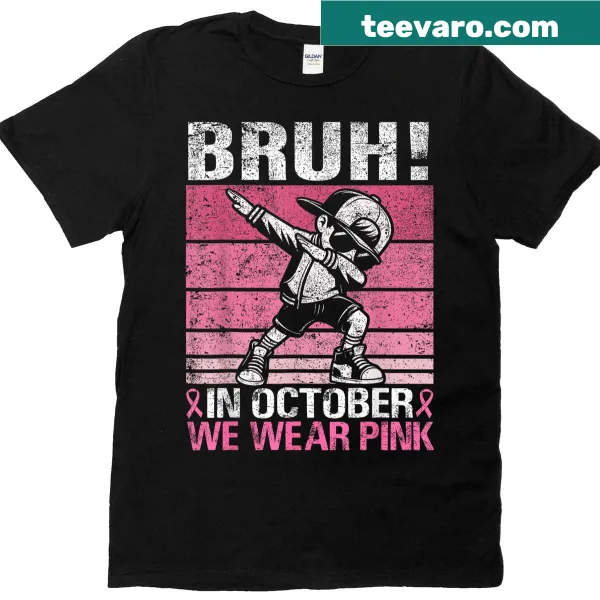 Humorous October awareness t-shirt with a boy dabbing and text