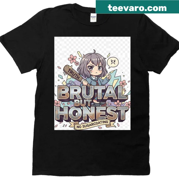 Anime girl graphic with a bold statement on an oversized t-shirt