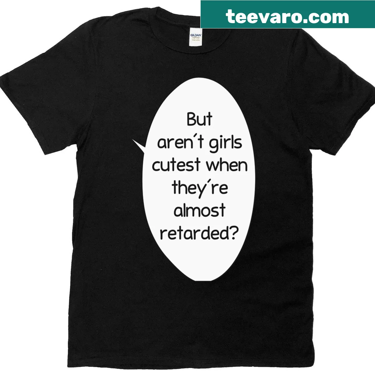 Inverted humorous doujinshi quote t-shirt with bold typography — on a men's t-shirt