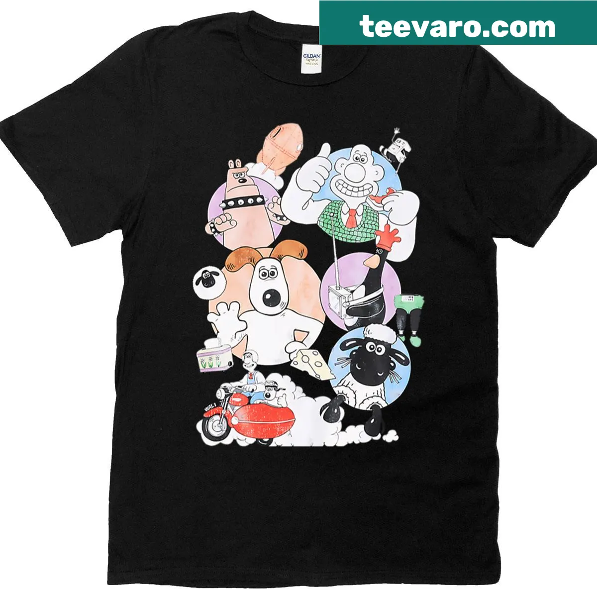 Vintage T-shirt with cartoon characters from 90s TV shows — on a men's t-shirt