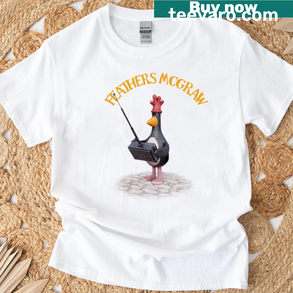Vintage t-shirt featuring funny 90s cartoon character design — on a men's t-shirt