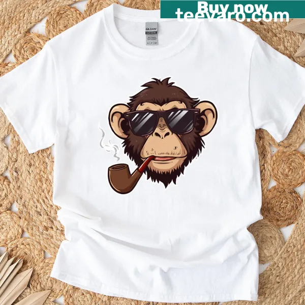 Oversized t-shirt featuring a fun cartoon monkey design