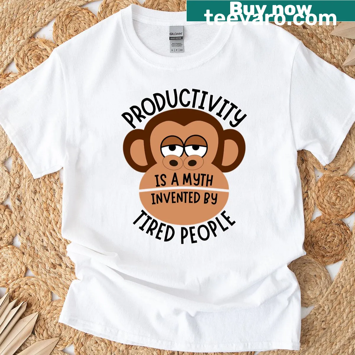 Sarcastic t-shirt about productivity being a myth — on a men's t-shirt