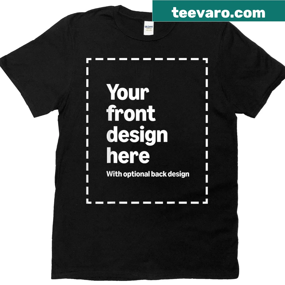 Customizable t-shirt for personal front and back printing — on a men's t-shirt