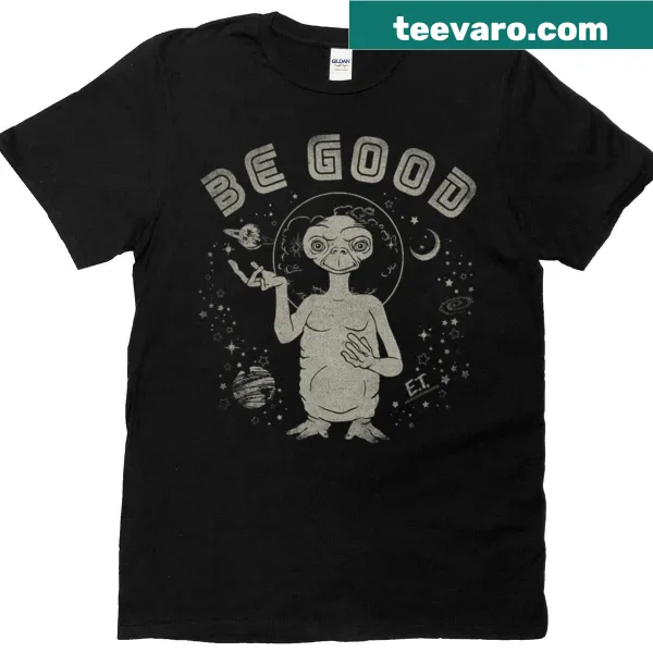 Retro cartoon alien graphic on vintage-inspired t-shirt