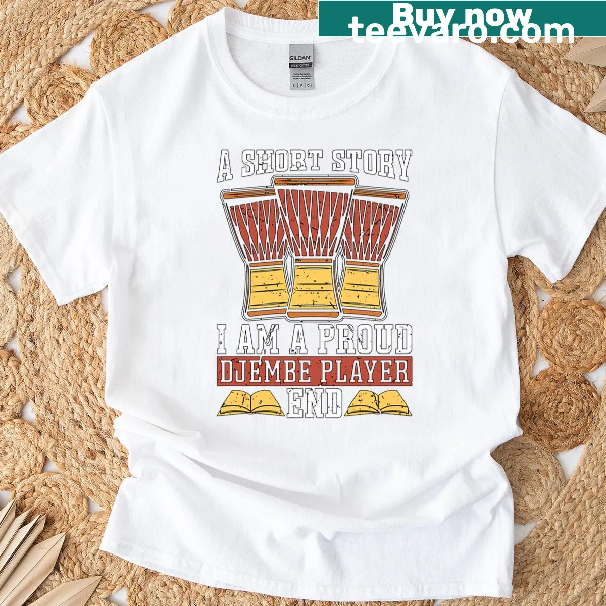 Djembe player t-shirt showcasing a percussionist pride statement — on a men's t-shirt