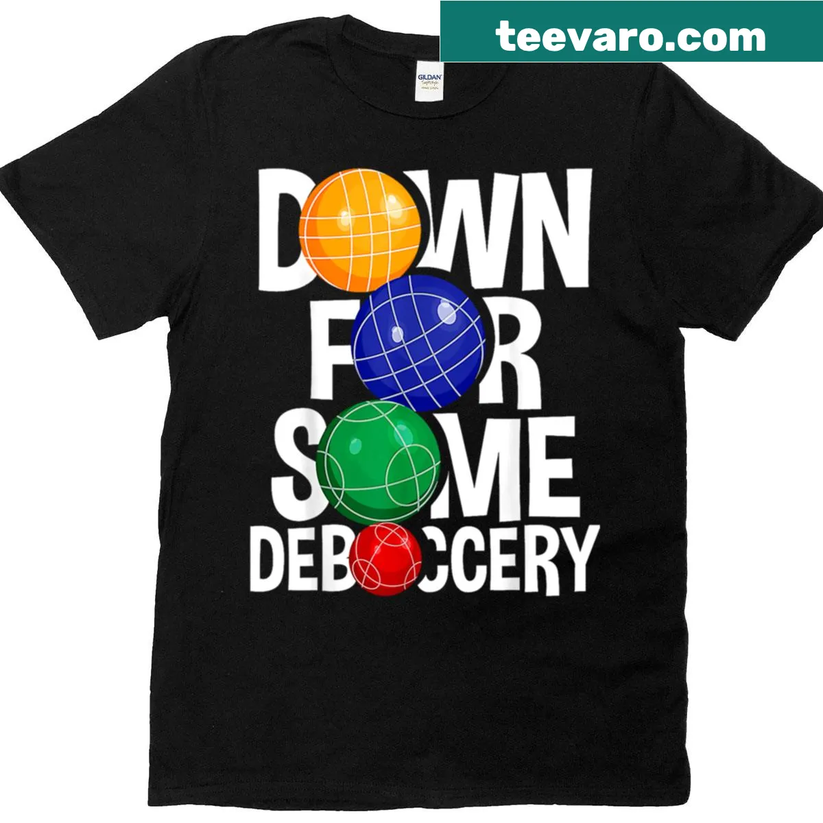 Funny bocce ball t-shirt with a playful phrase — on a men's t-shirt