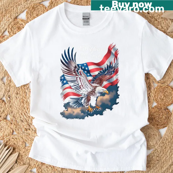 Vintage eagle t-shirt celebrating 250 years of Independence