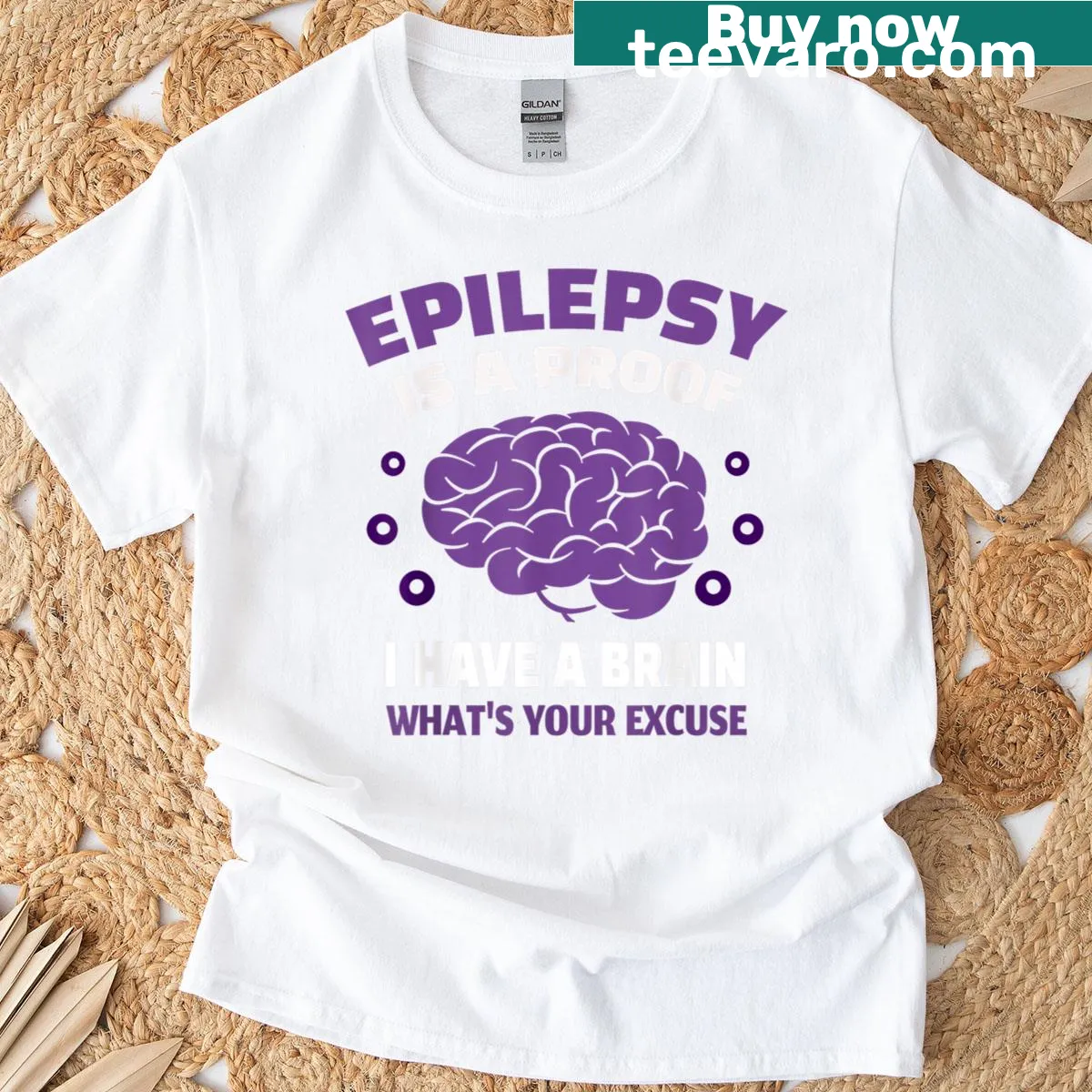 Sarcastic quote on epilepsy displayed on a T-shirt — on a men's t-shirt