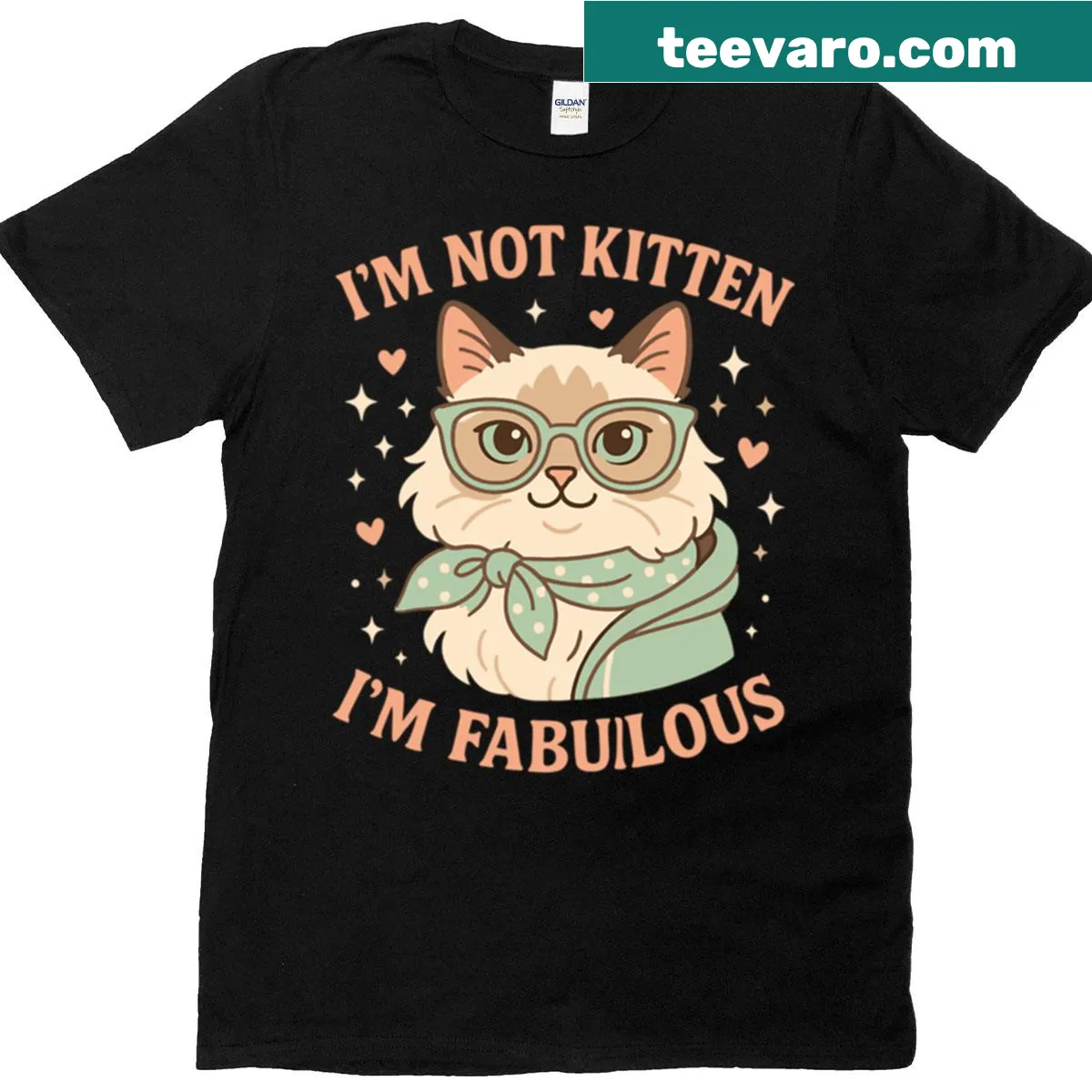 T-shirt with the phrase 'I'm Not Kitten' in whimsical typography — on a men's t-shirt