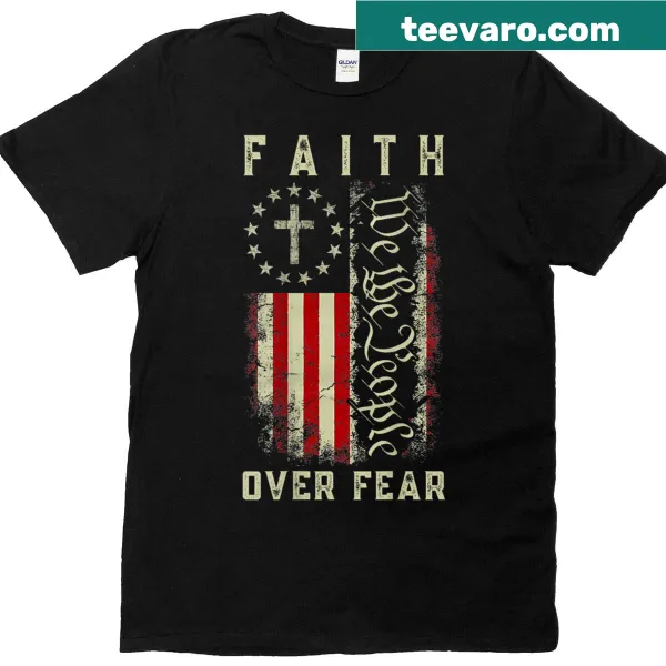 Christian cross and American flag t-shirt design