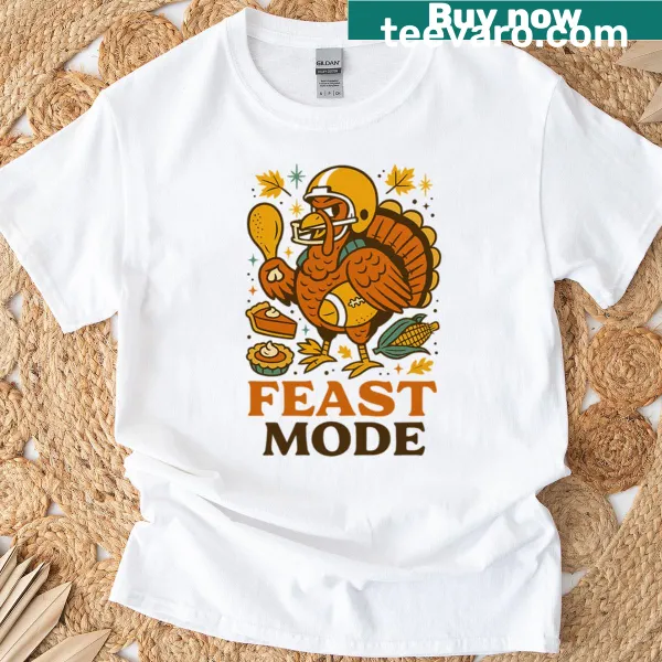 Funny retro T-shirt with a turkey and football design for Thanksgiving