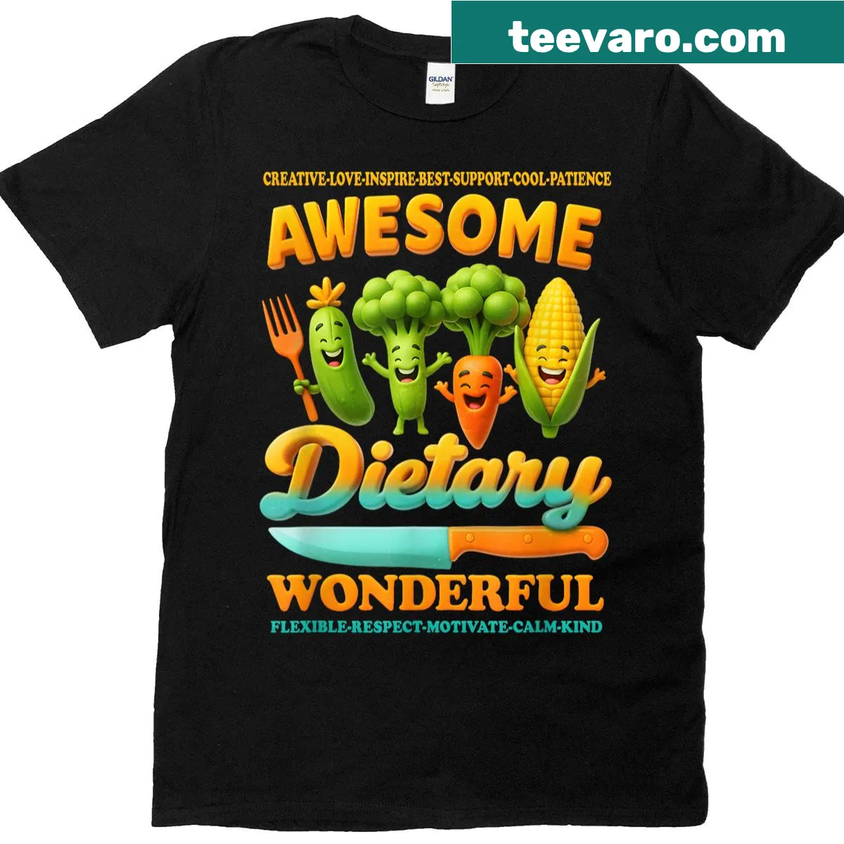T-shirt honoring food service professionals with appreciation message — on a men's t-shirt