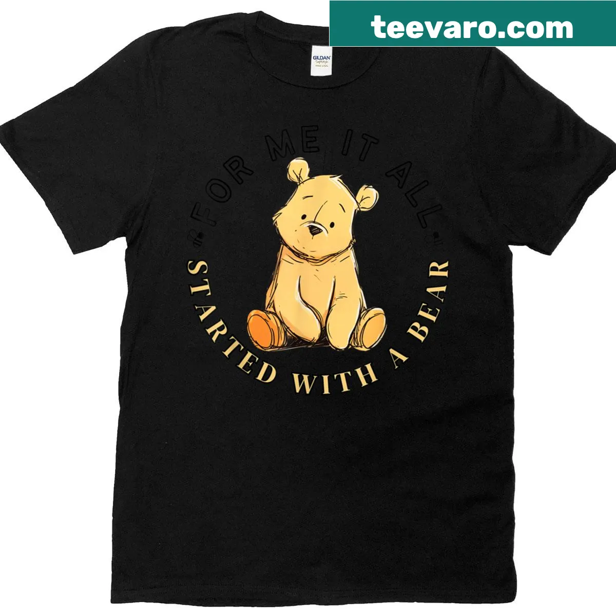 T-shirt with a teddy bear illustration and sentimental text. — on a men's t-shirt