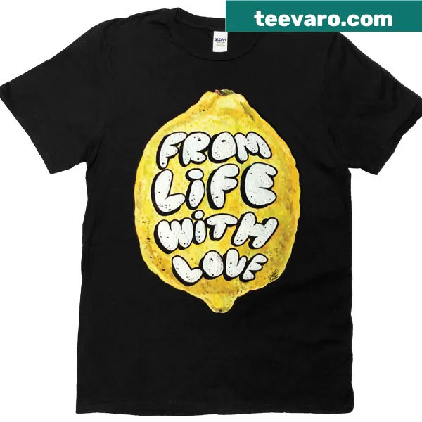 Oversized T-shirt with the text 'From Life With Love' in stylish typography.