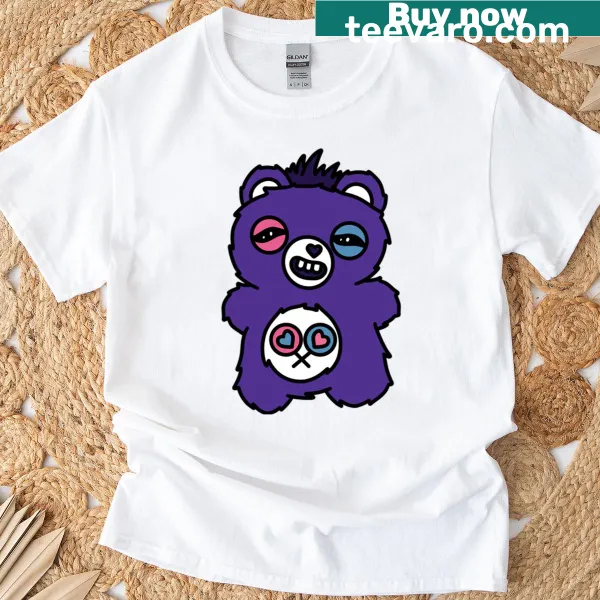 Fugglers and Carebears themed t-shirt featuring Share Bear illustration