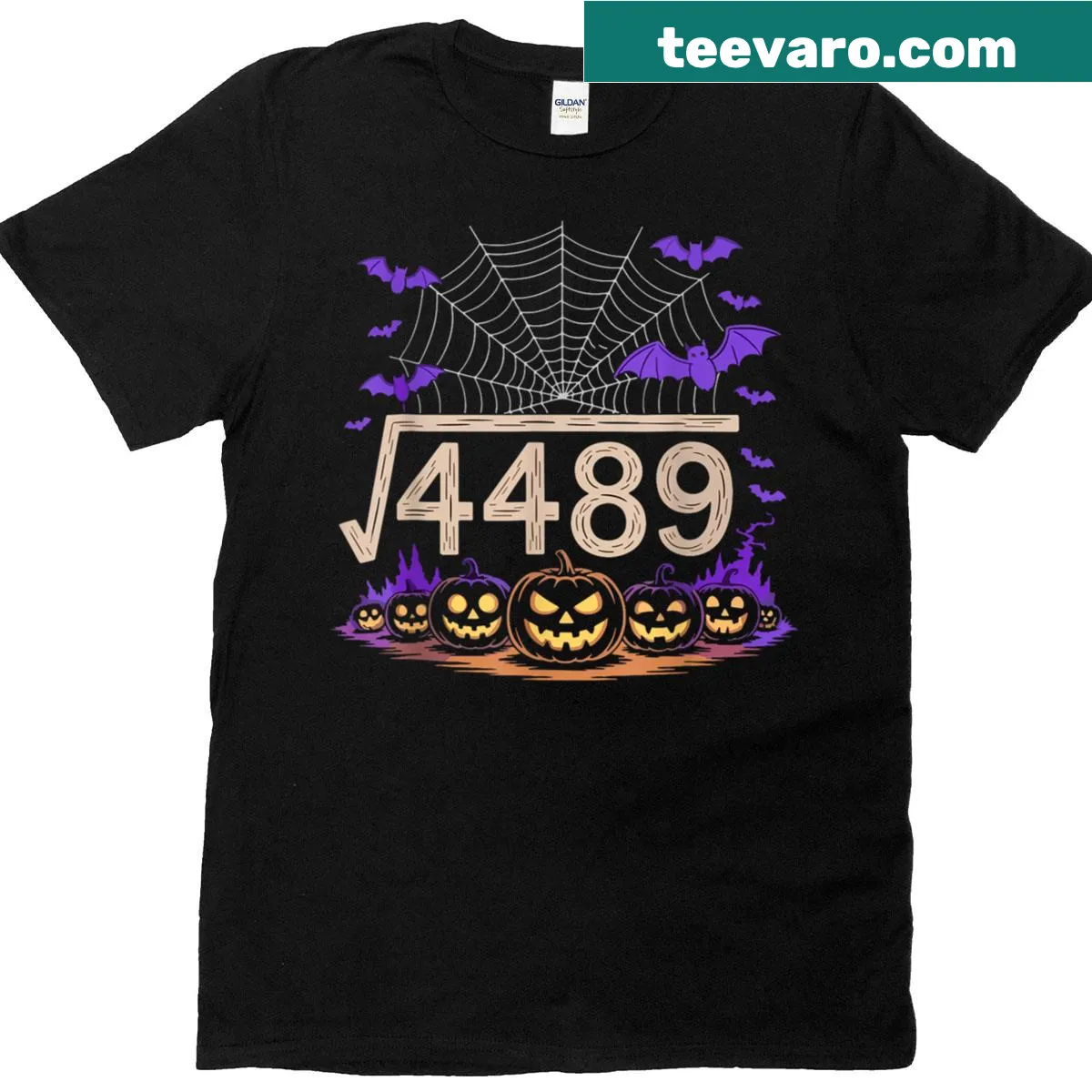 Halloween t-shirt for math teachers featuring meme humor — on a men's t-shirt