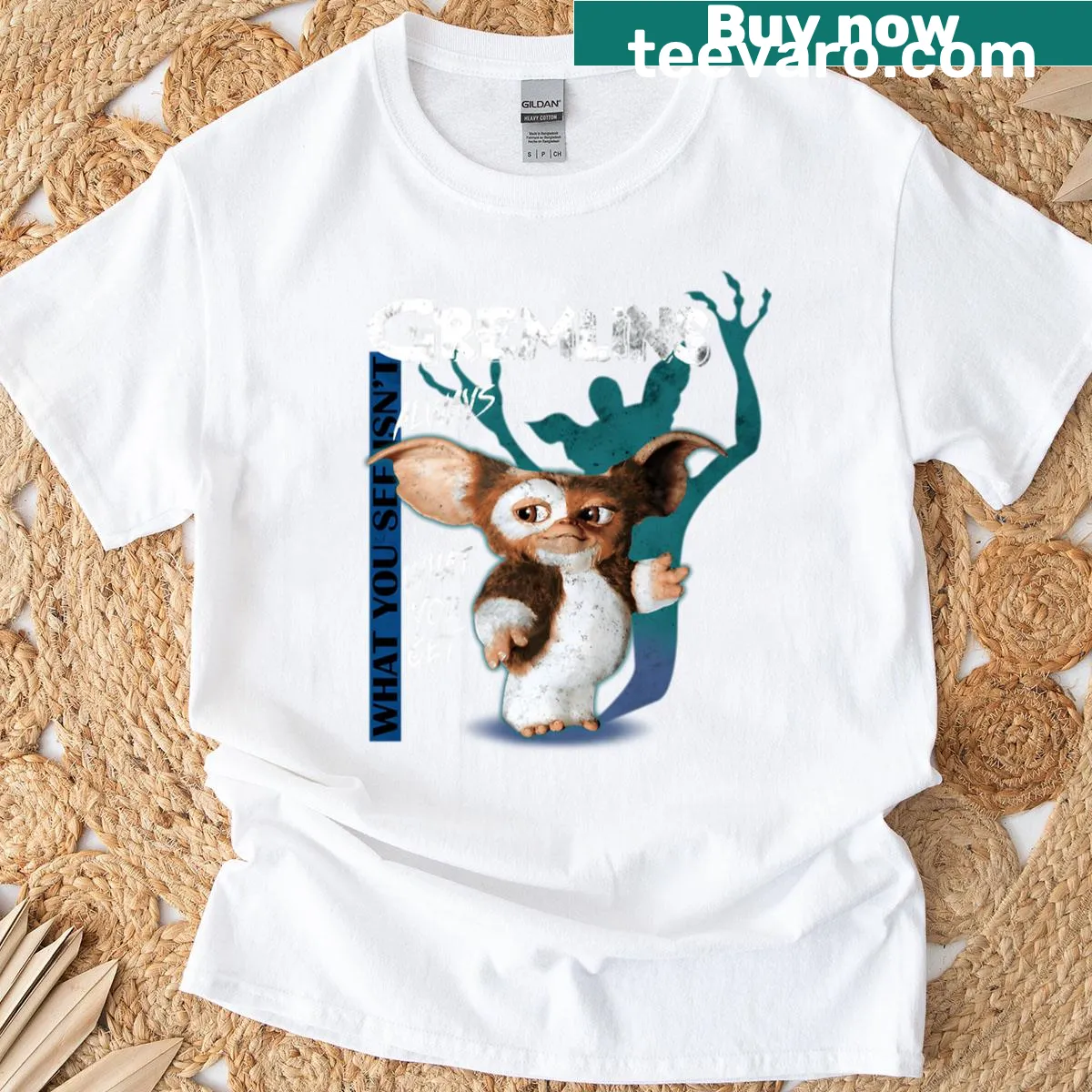 Vintage horror-themed Christmas T-shirt with humorous design — on a men's t-shirt