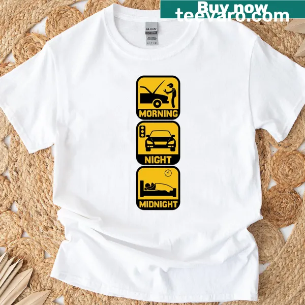 T-shirt with a humorous mechanic graphic and text