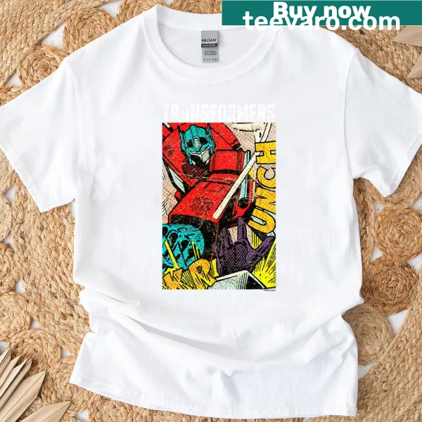 Retro t-shirt featuring a funny cartoon robot inspired by 90s movies
