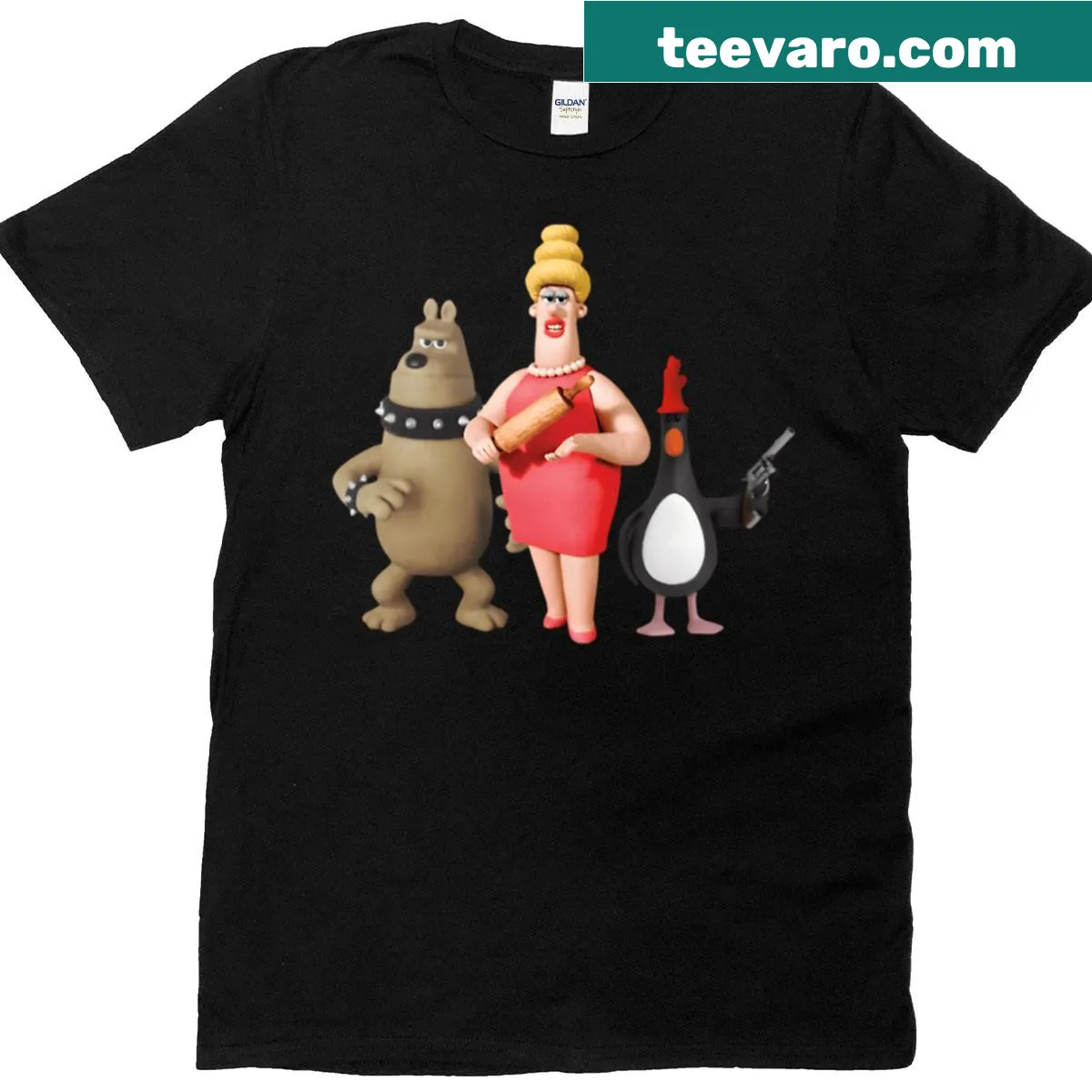 Vintage cartoon characters from 90s TV series on a T-shirt — on a men's t-shirt