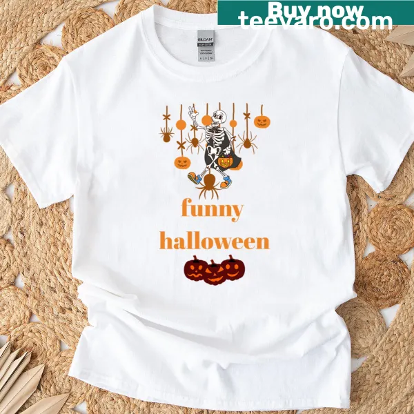Oversized Halloween t-shirt with humorous skeleton graphic