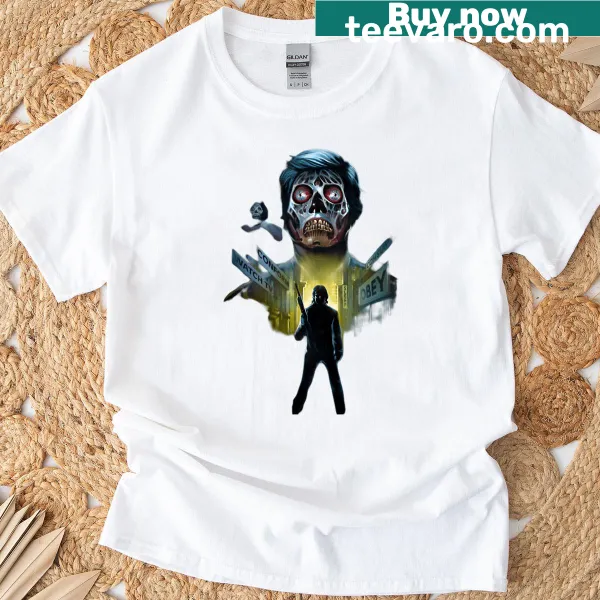 Vintage horror-inspired t-shirt featuring classic ghostly silhouettes