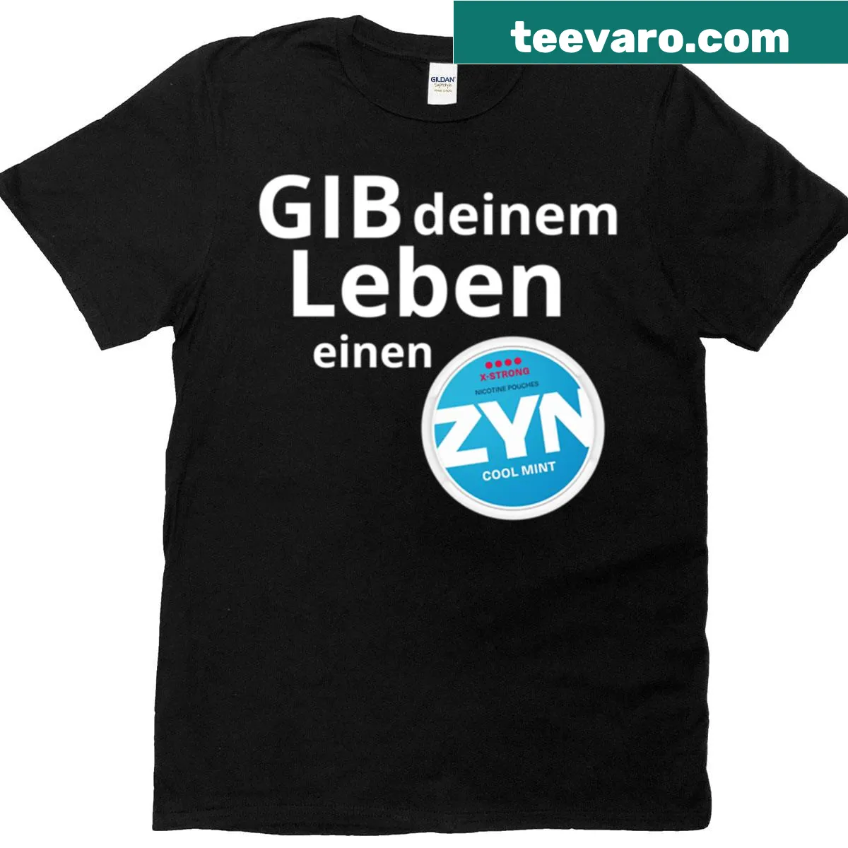 Funny Zyn nicotine fans t-shirt with humorous saying — on a men's t-shirt