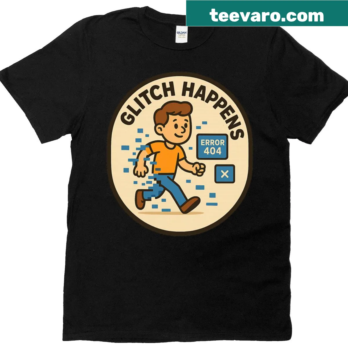 Funny oversized t-shirt with simulation theory graphic — on a men's t-shirt