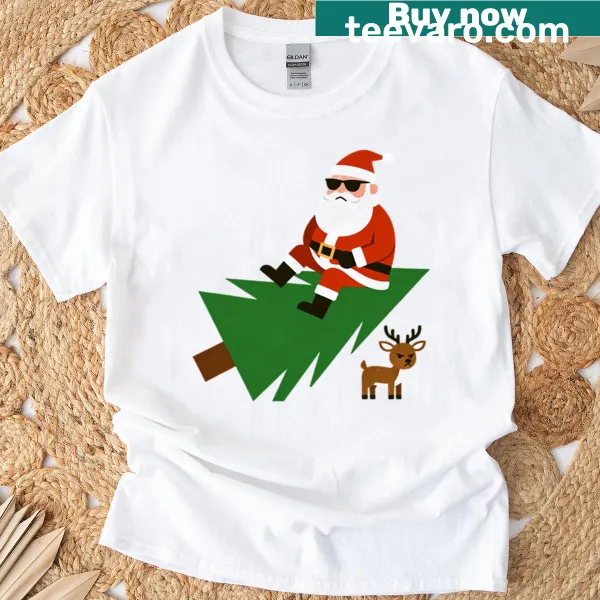 Cartoon grumpy Santa t-shirt for the holidays