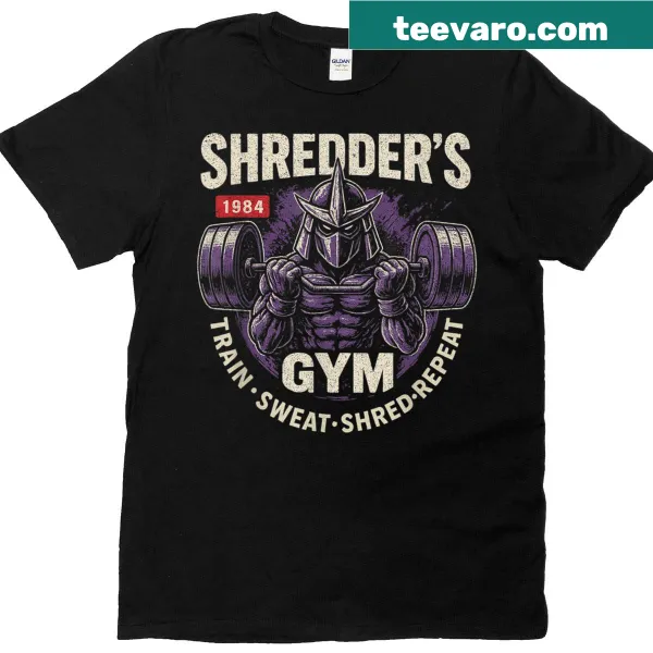Gym-themed t-shirt with bold text 'Gym To Shred'