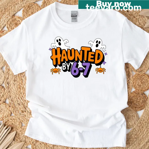 Minimalist typography T-shirt with a haunting theme
