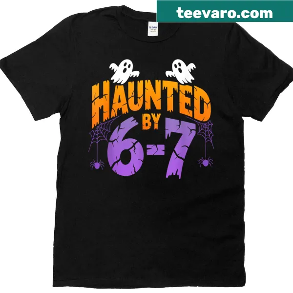 Funny ghost Halloween t-shirt with Six Seven meme design