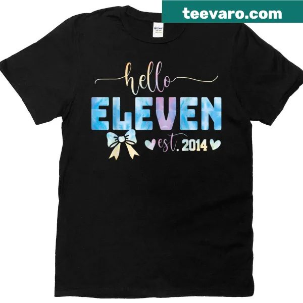 Birthday t-shirt for 11-year-old girl with bow and fun text