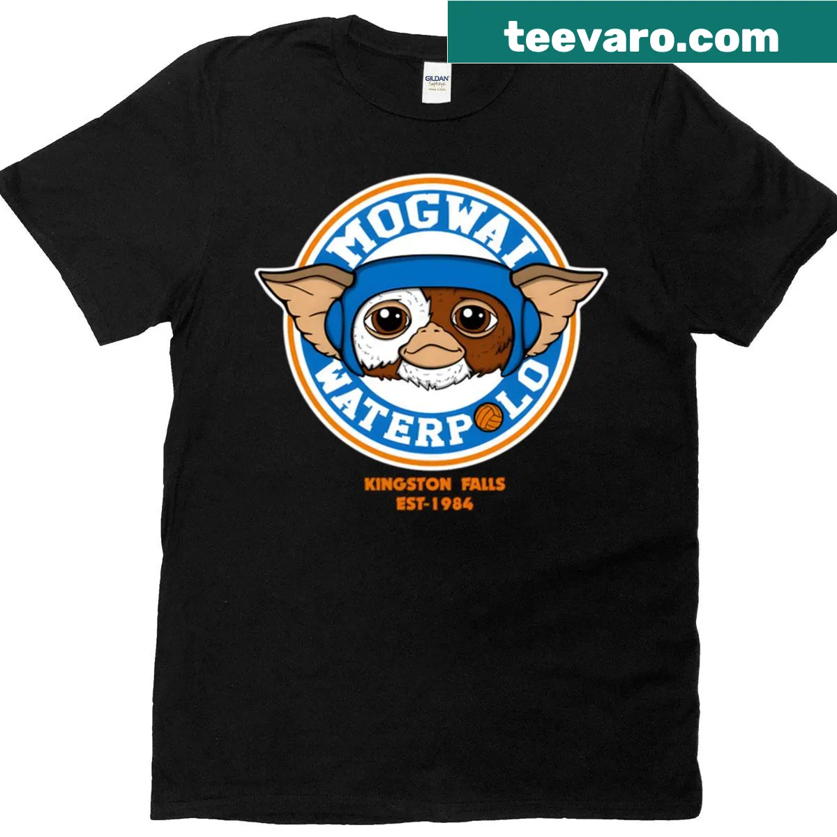 Funny Christmas t-shirt blending 80s horror movie themes with festive elements. — on a men's t-shirt