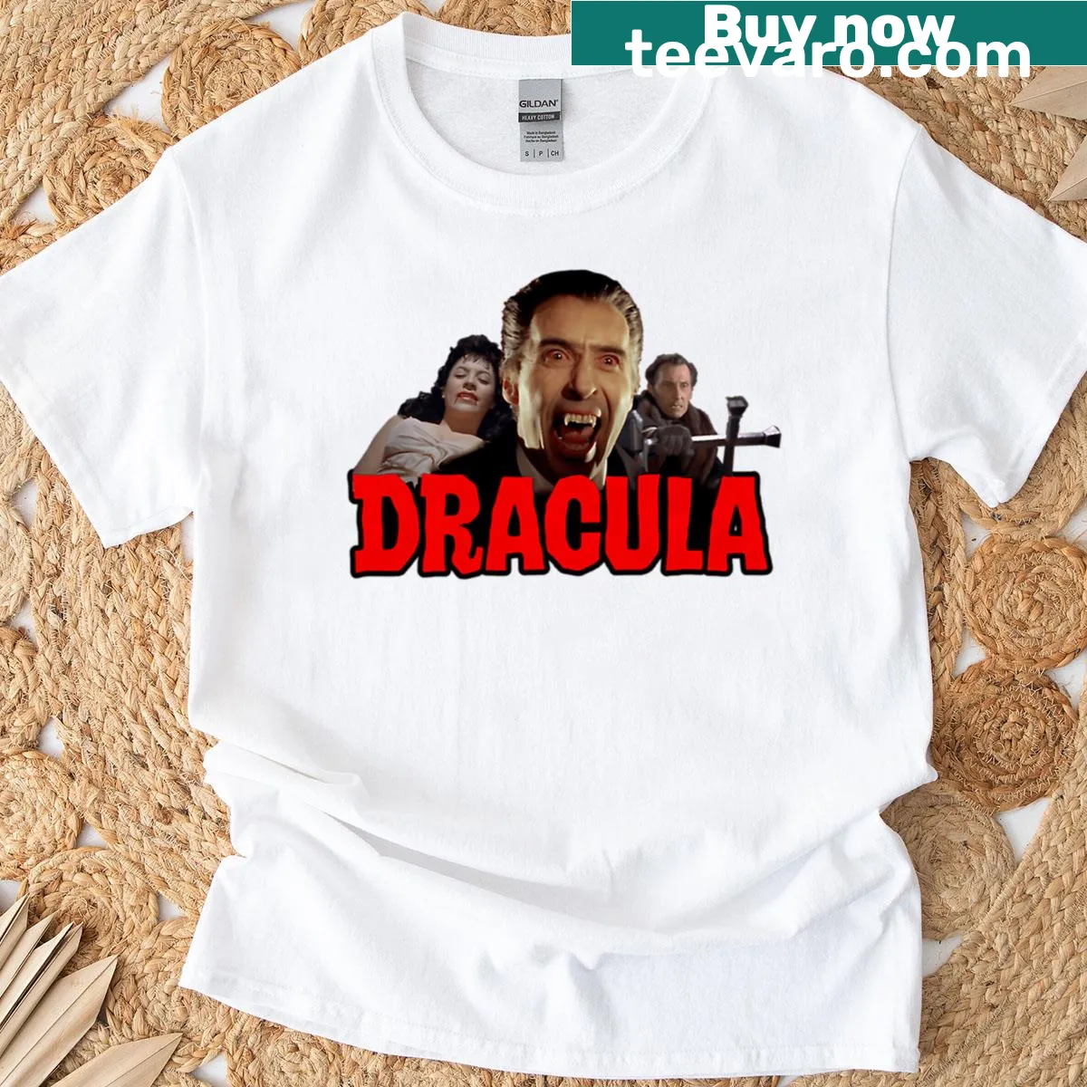 Oversized t-shirt featuring Dracula graphic design — on a men's t-shirt
