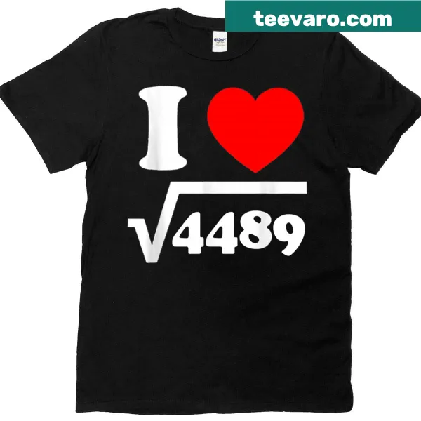 Funny math teacher t-shirt with I Love 67 graphic