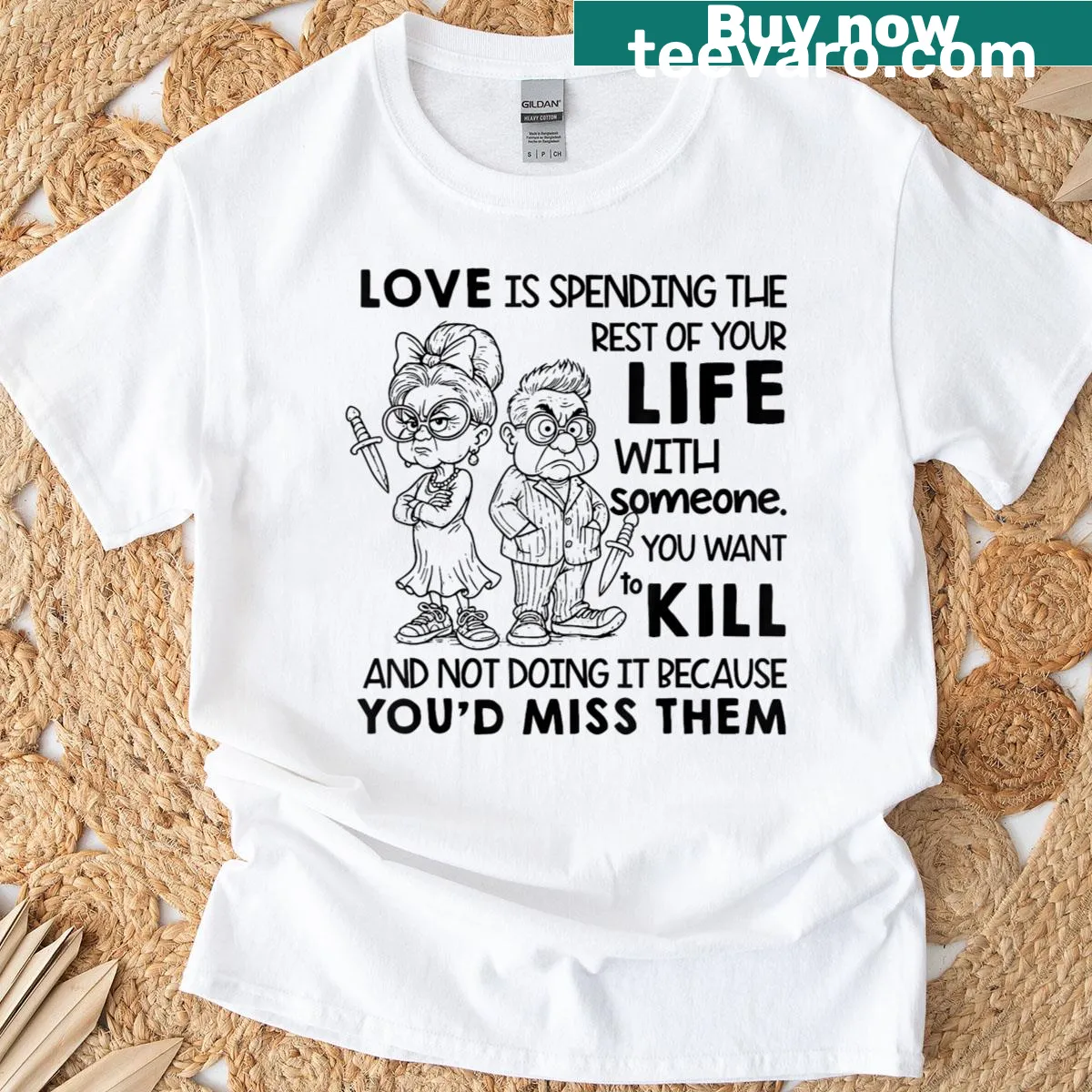 Sentimental typography t-shirt about love and commitment — on a men's t-shirt