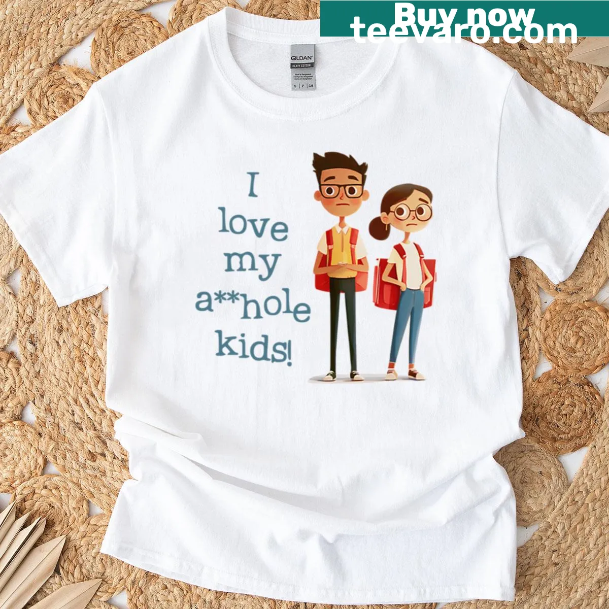 Whimsical T-shirt for moms featuring a humorous parenting quote — on a men's t-shirt